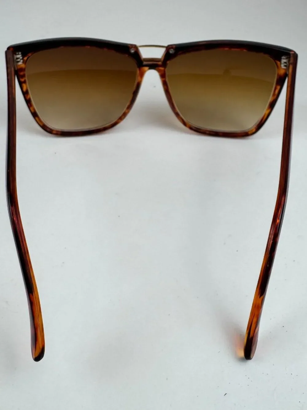 Unisex Hand Polished Tortoiseshell Square Sunglasses-Minor Scratches, Frame Bent